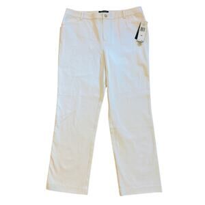 Lauren Ralph Lauren Pants Womens Sz 14P White Chino Catlin Stretch Straight Leg